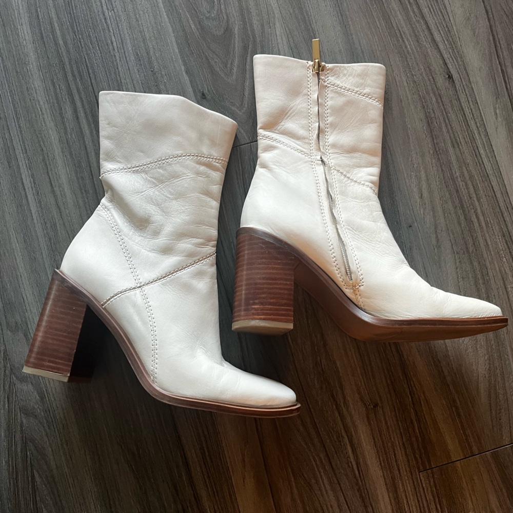 Genuine leather Franco Sarto White Heeled Boots
